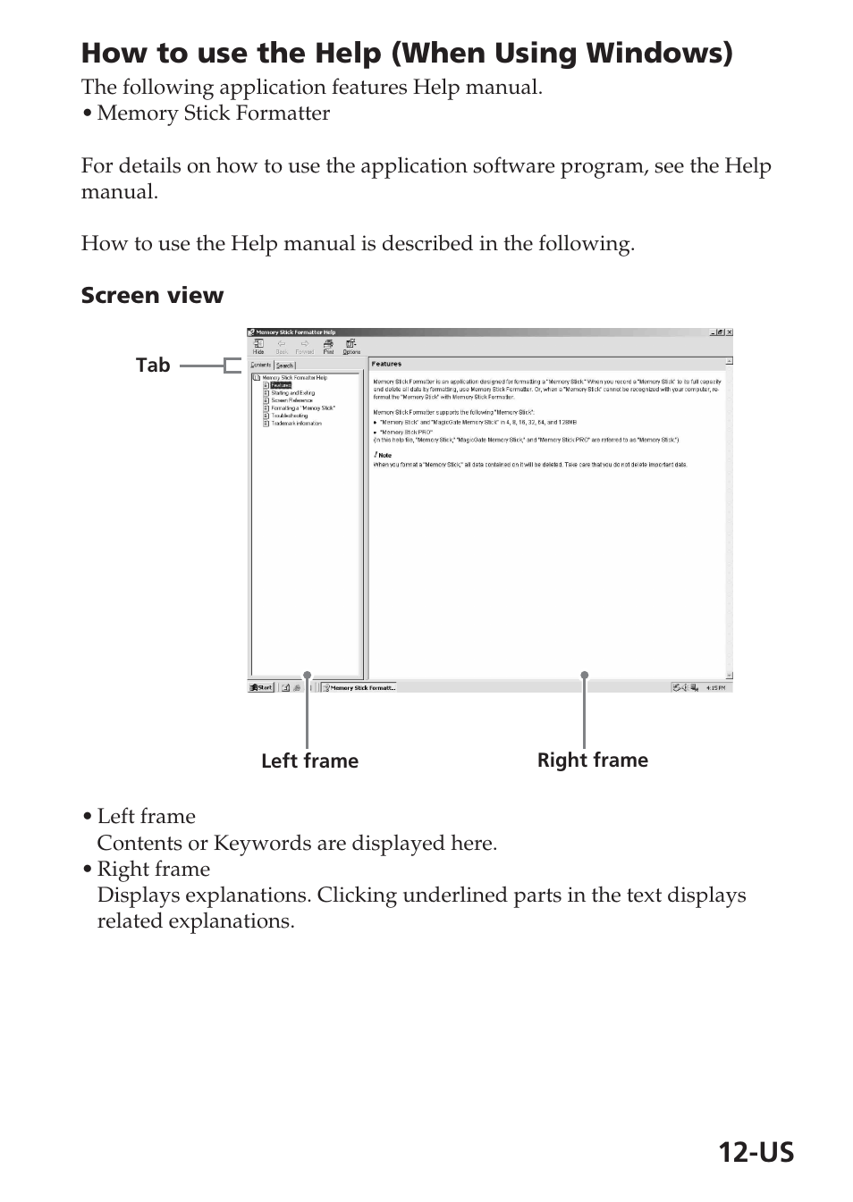 Us how to use the help (when using windows) | Sony MSAC-USM1 User Manual | Page 12 / 178