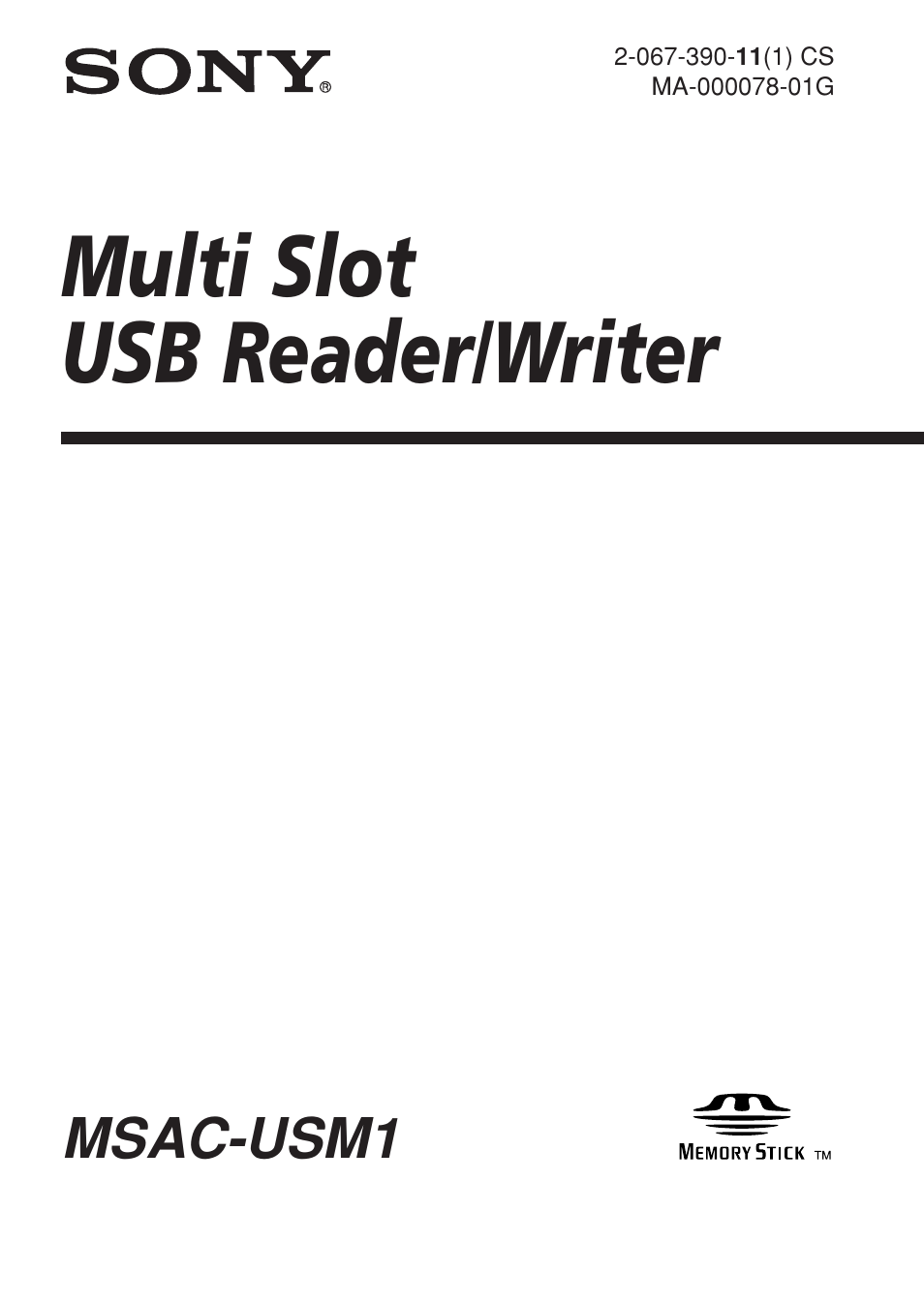 Multi slot usb reader/writer, Msac-usm1 | Sony MSAC-USM1 User Manual | Page 144 / 178