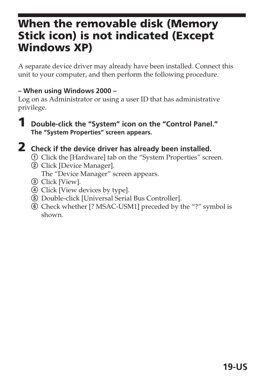 Sony MSAC-USM1 User Manual | Page 19 / 178