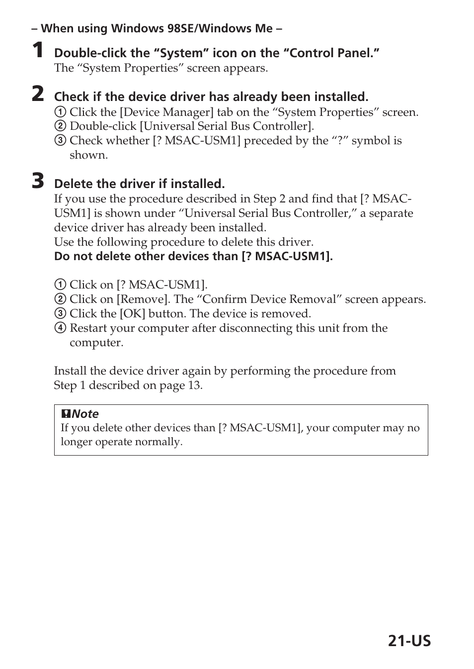 Sony MSAC-USM1 User Manual | Page 21 / 178