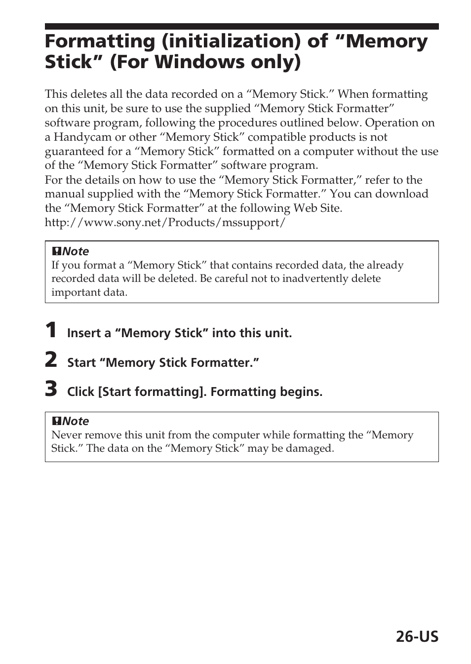 Sony MSAC-USM1 User Manual | Page 26 / 178