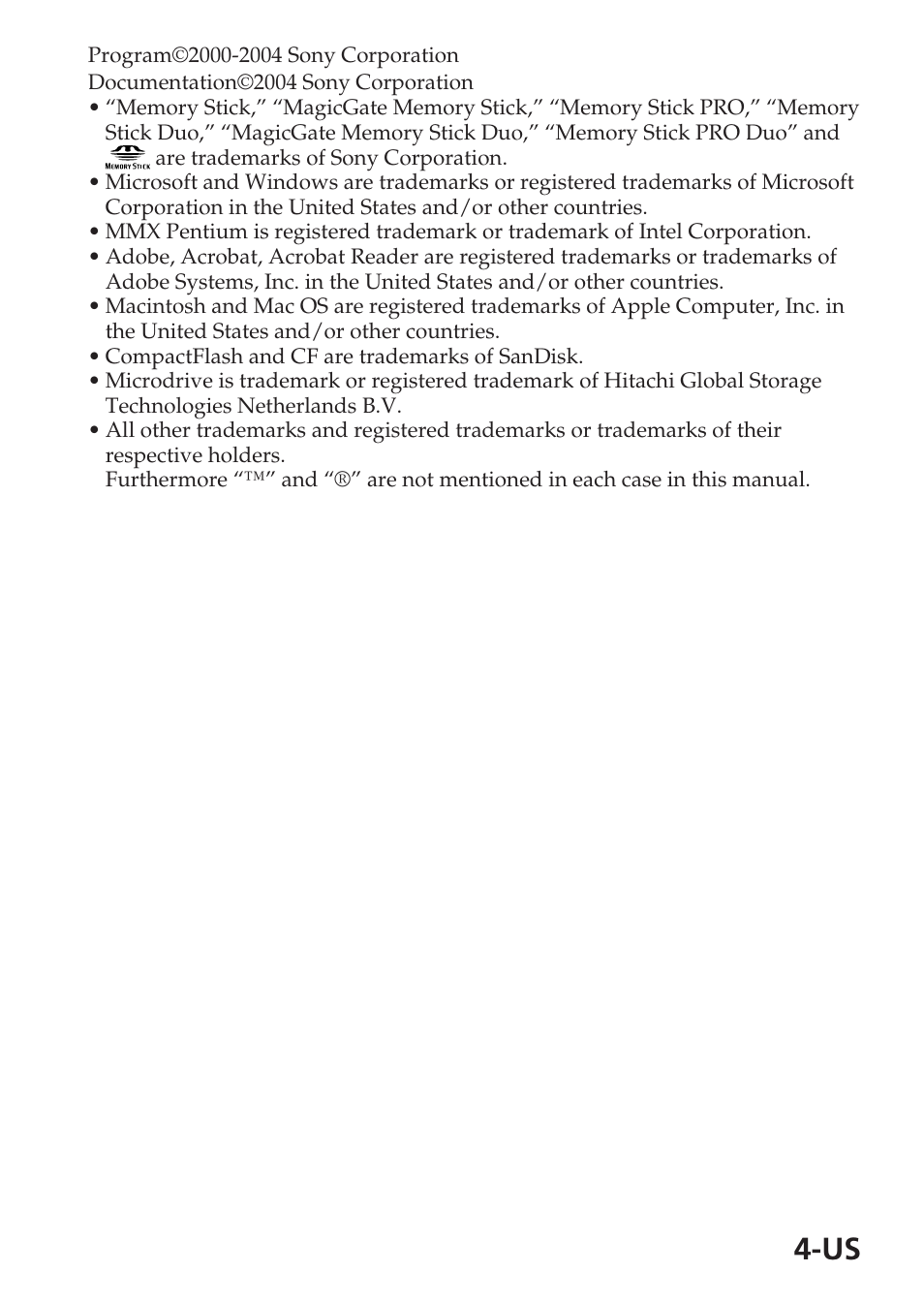 Sony MSAC-USM1 User Manual | Page 4 / 178