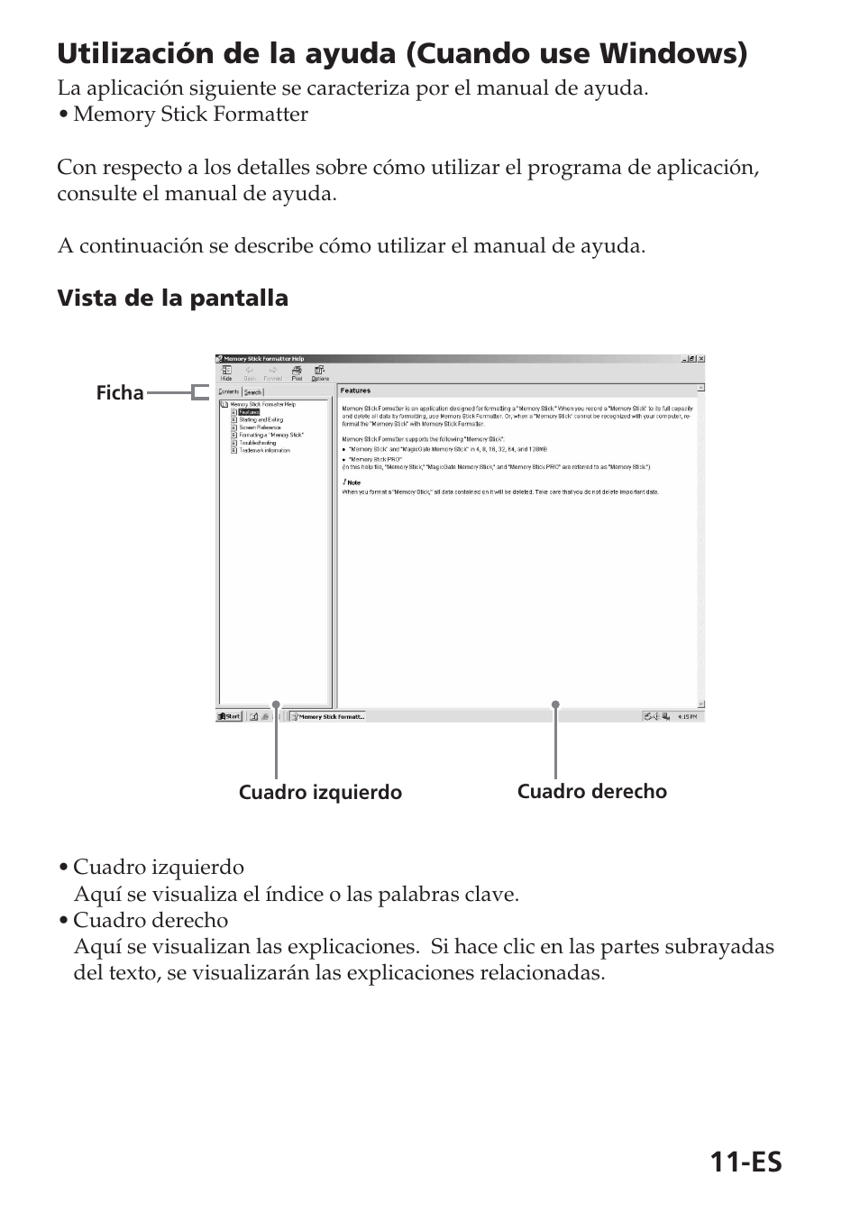 Es utilización de la ayuda (cuando use windows) | Sony MSAC-USM1 User Manual | Page 84 / 178