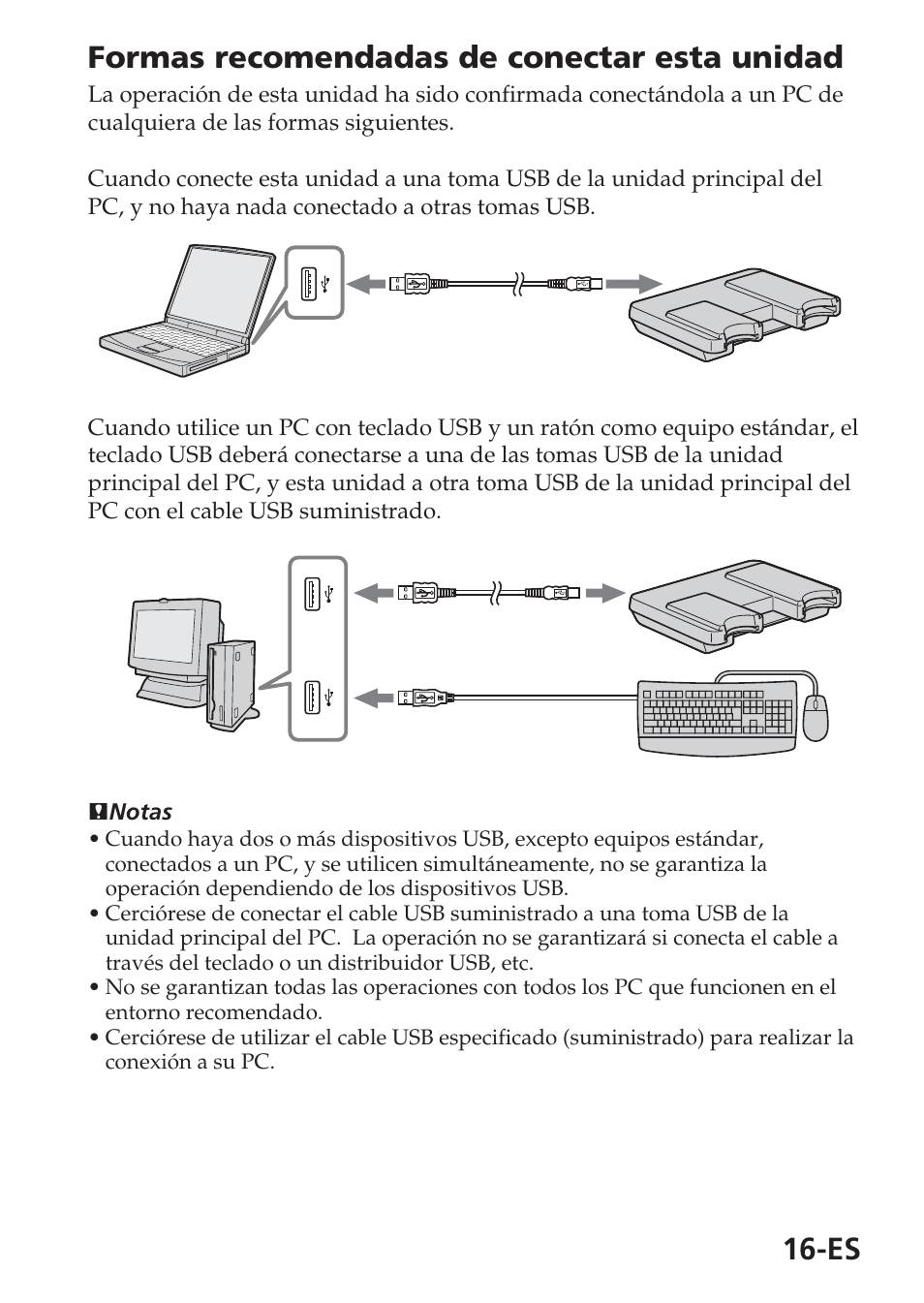 Es formas recomendadas de conectar esta unidad | Sony MSAC-USM1 User Manual | Page 89 / 178