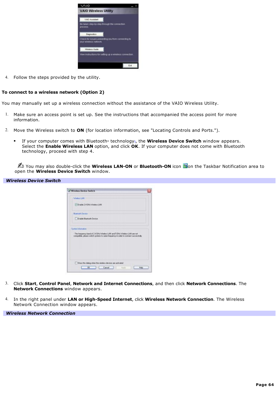 Sony VGN-T270P User Manual | Page 64 / 220