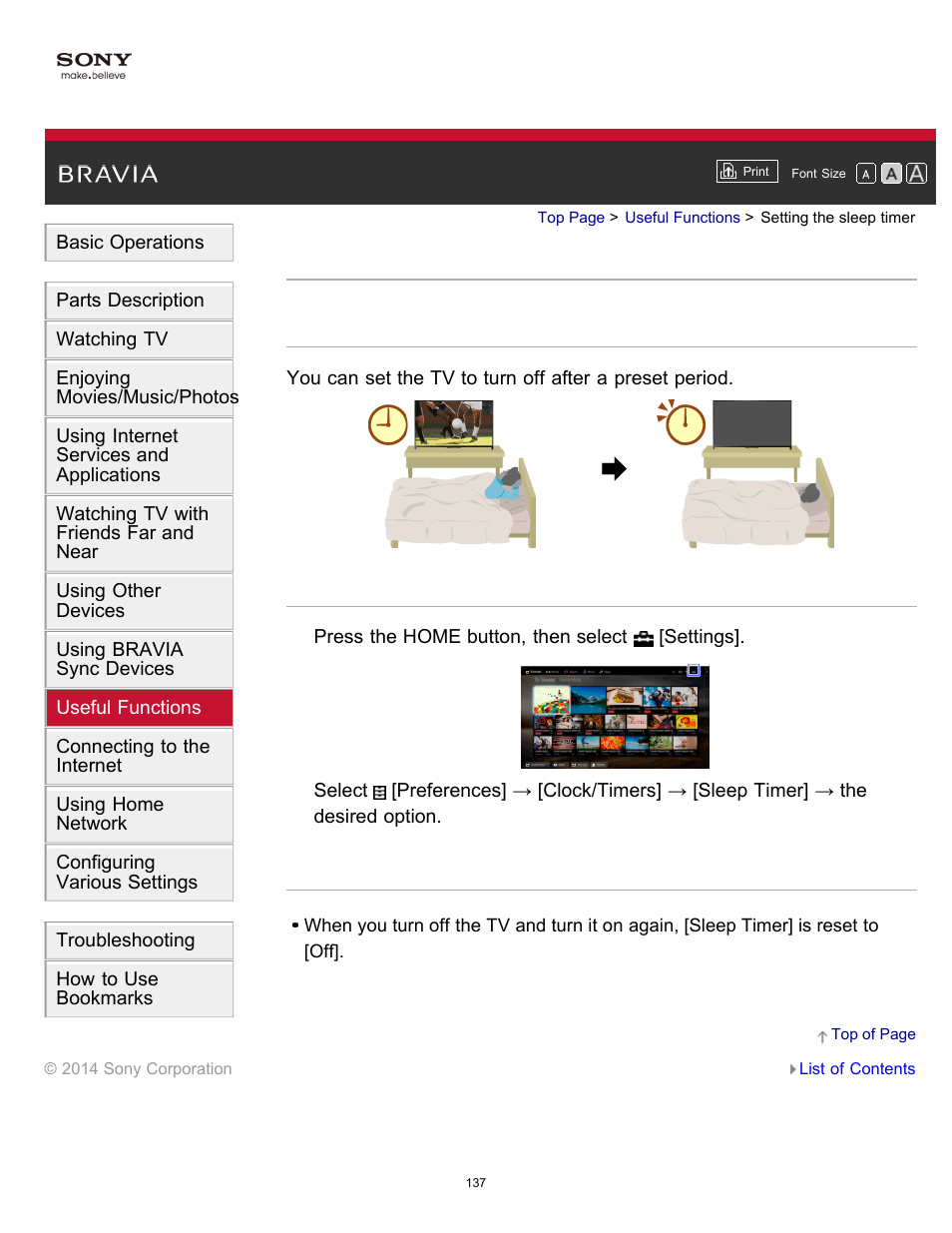 Setting the sleep timer | Sony XBR-55X900B User Manual | Page 143 / 255