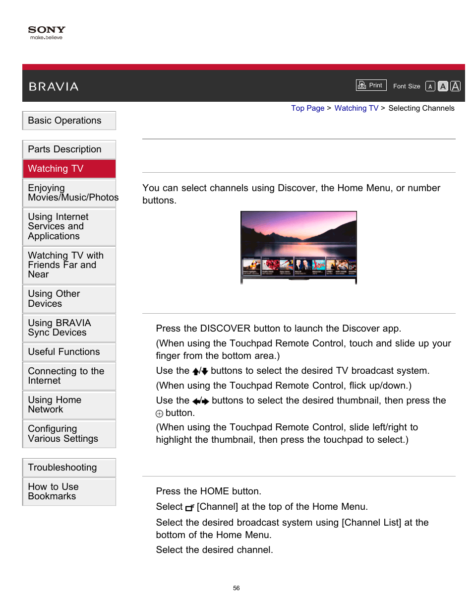 Selecting channels | Sony XBR-55X900B User Manual | Page 62 / 255