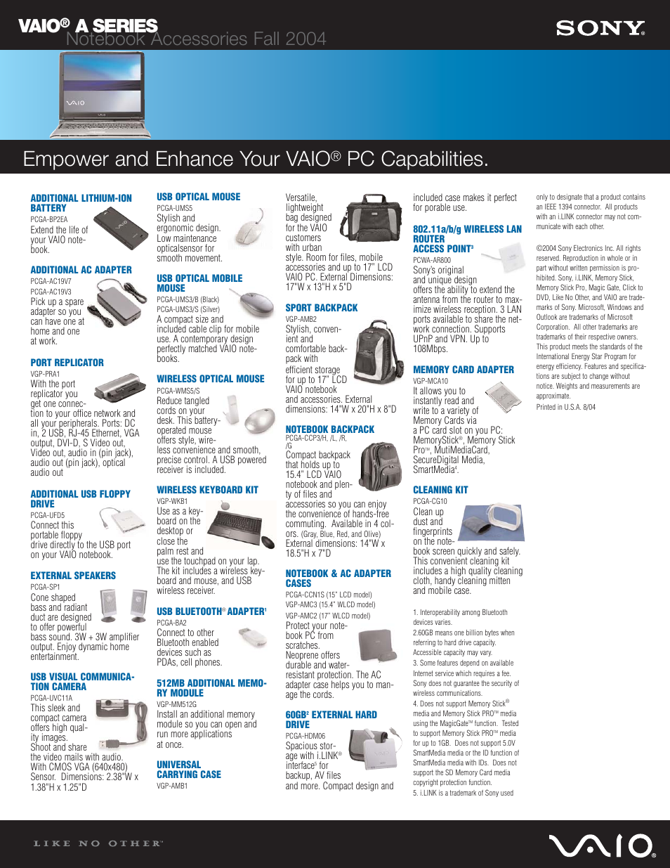 Sony VGN-A250 User Manual | 1 page