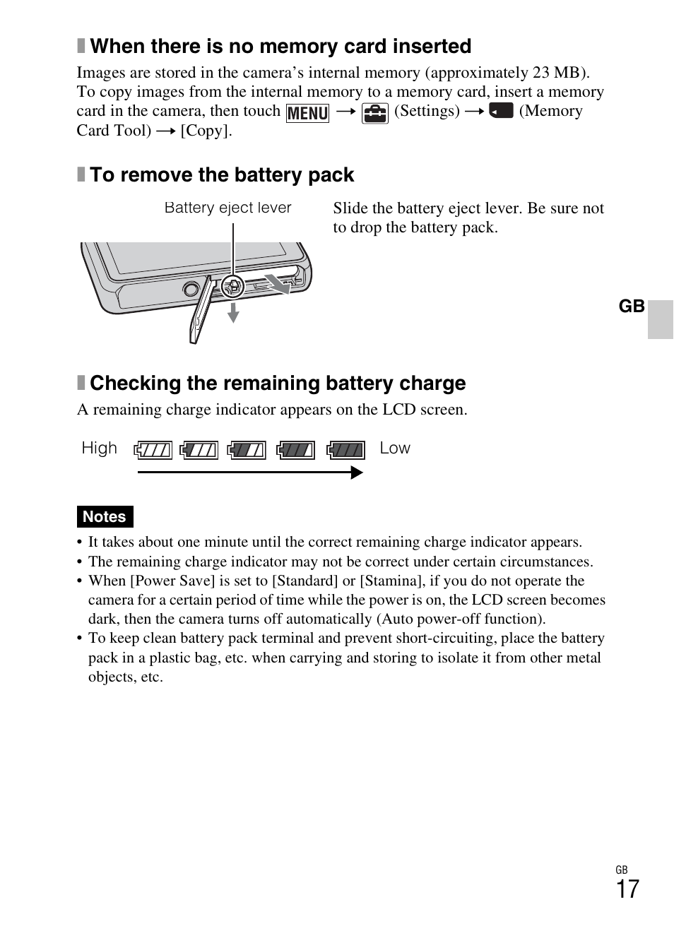 Sony DSC-T110 User Manual | Page 17 / 72