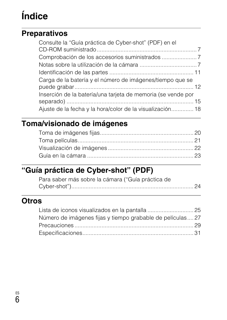 Índice | Sony DSC-T110 User Manual | Page 38 / 72