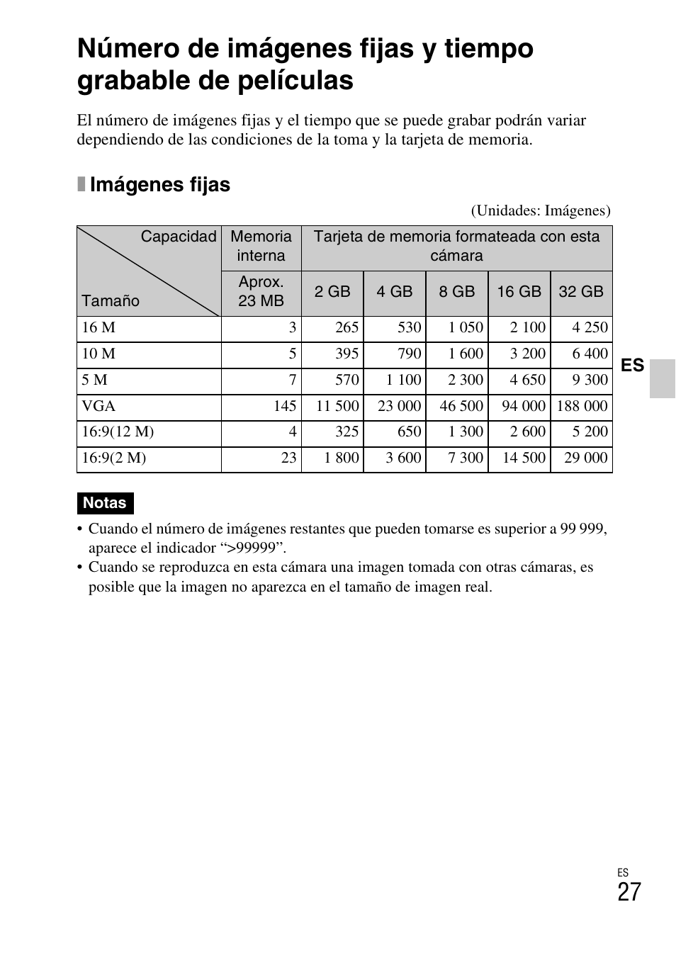 Ximágenes fijas | Sony DSC-T110 User Manual | Page 59 / 72