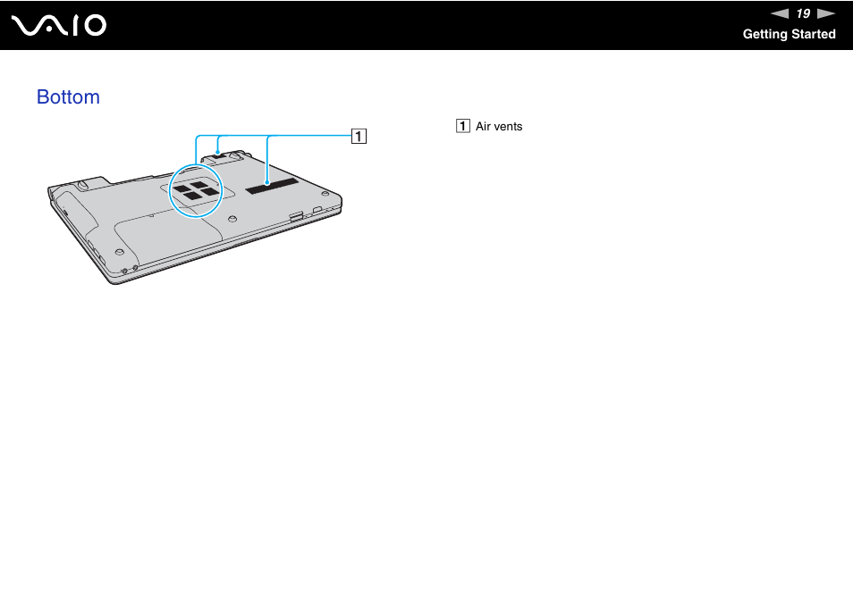 Bottom | Sony VGN-FW190U User Manual | Page 19 / 195