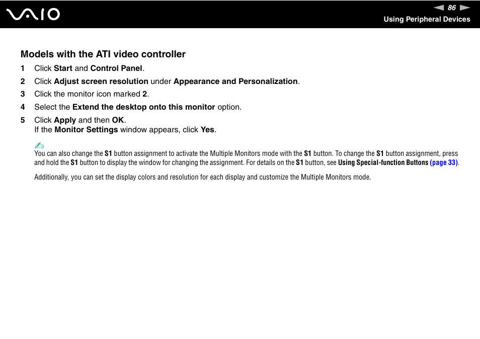 Models with the ati video controller | Sony VGN-FW190U User Manual | Page 86 / 195