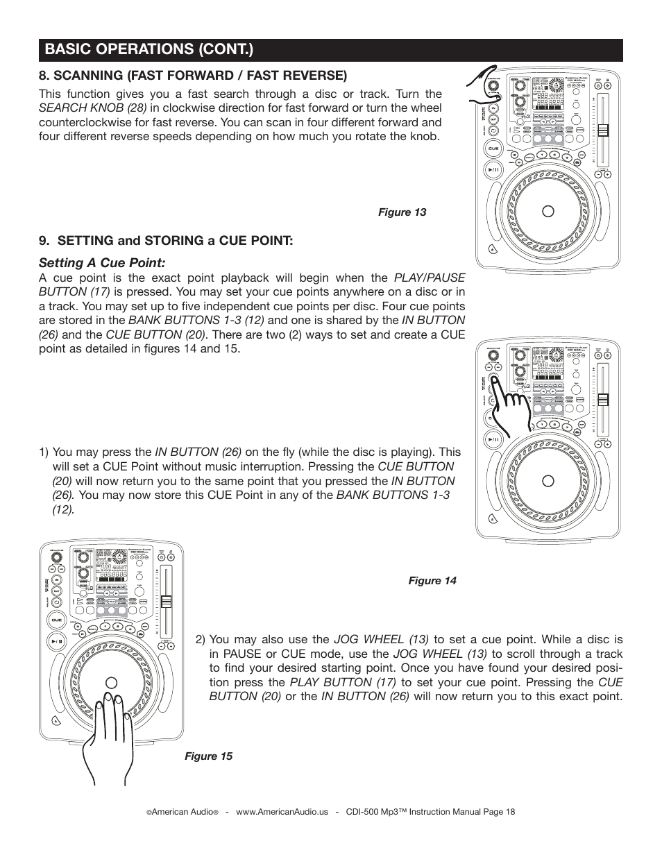 Basic operations (cont.) | American Audio CDI-500 User Manual | Page 18 / 38