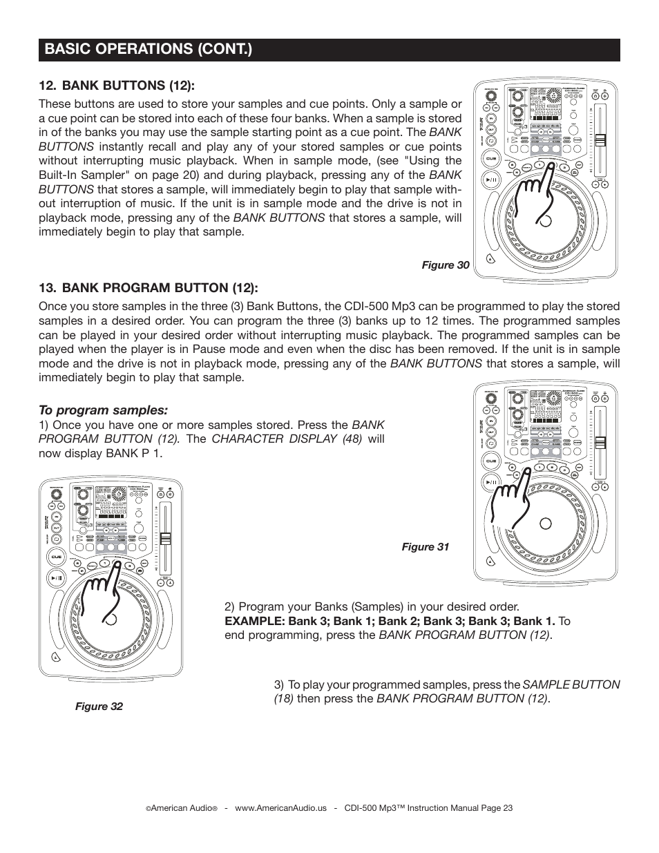 Basic operations (cont.) | American Audio CDI-500 User Manual | Page 23 / 38