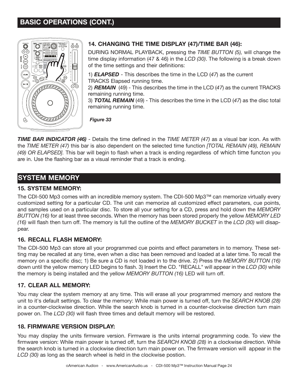 Basic operations (cont.) | American Audio CDI-500 User Manual | Page 24 / 38