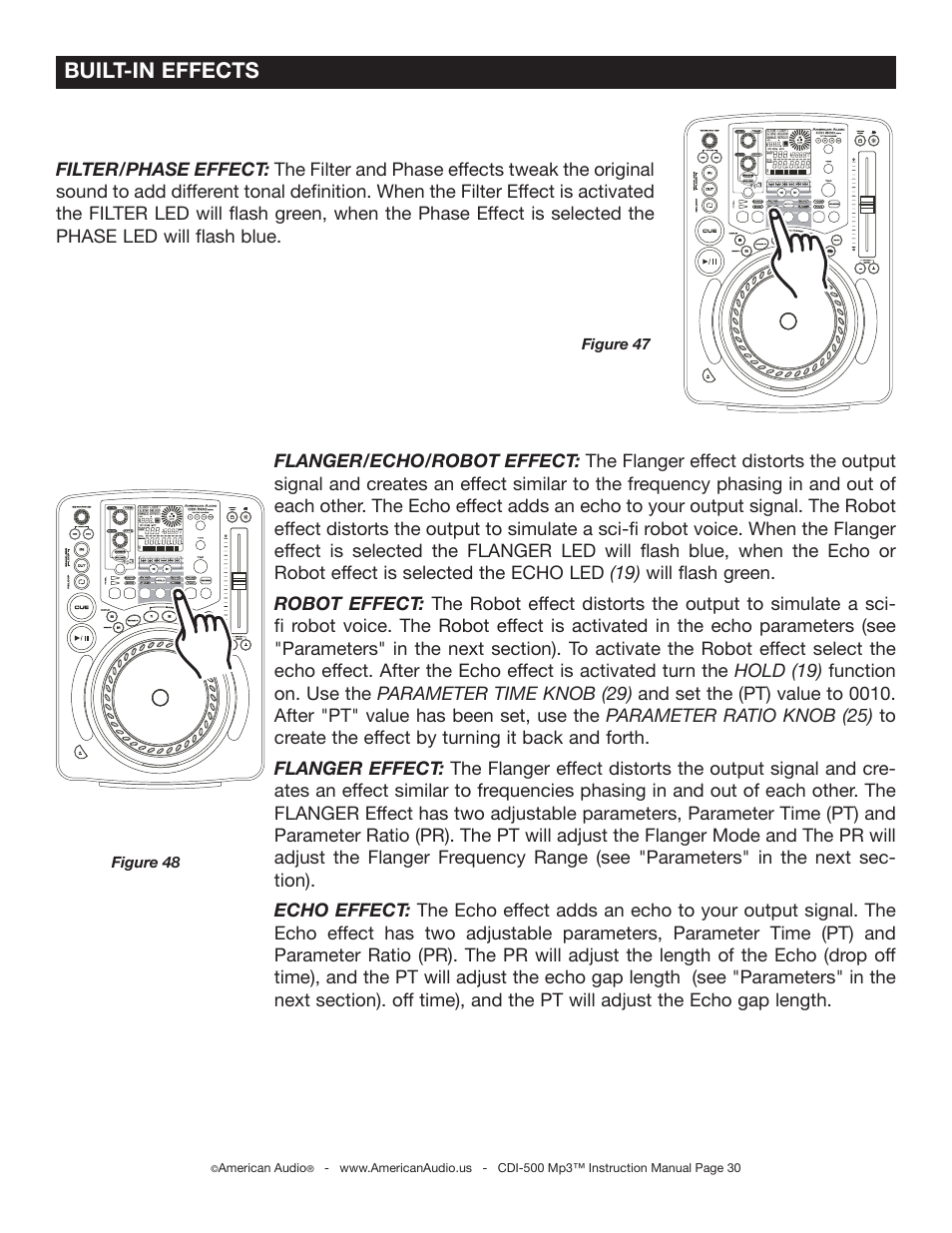 Built-in effects | American Audio CDI-500 User Manual | Page 30 / 38