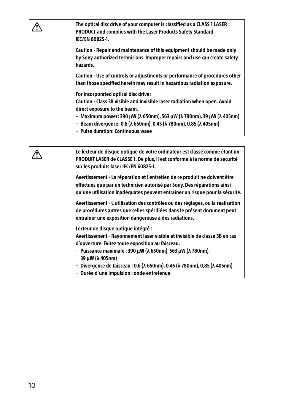 Sony SVE15122CXP User Manual | Page 10 / 36