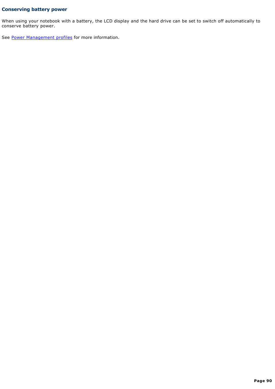 Conserving battery power | Sony PCG-VX88 User Manual | Page 90 / 184