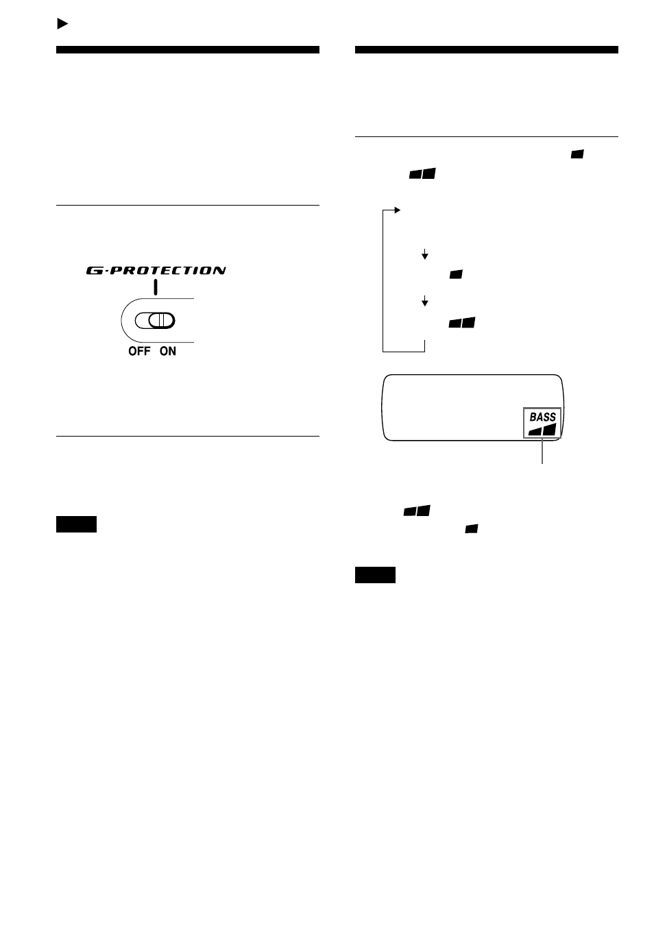 Available features, G-protection function, Emphasizing the bass sound (sound) | 16 emphasizing the bass sound | Sony D-FS18 User Manual | Page 16 / 32