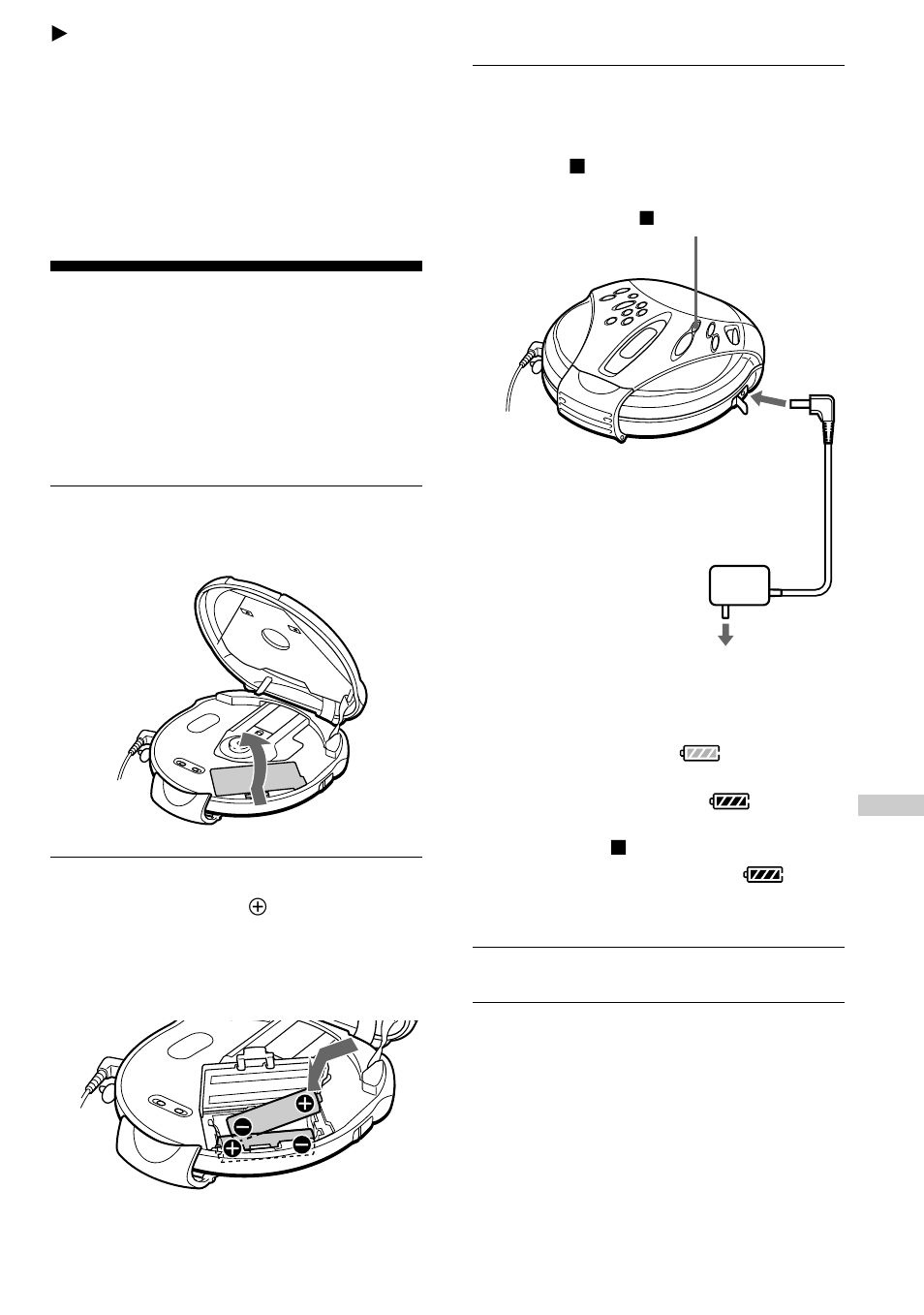 Connecting a power source, Using the rechargeable batteries | Sony D-FS18 User Manual | Page 21 / 32