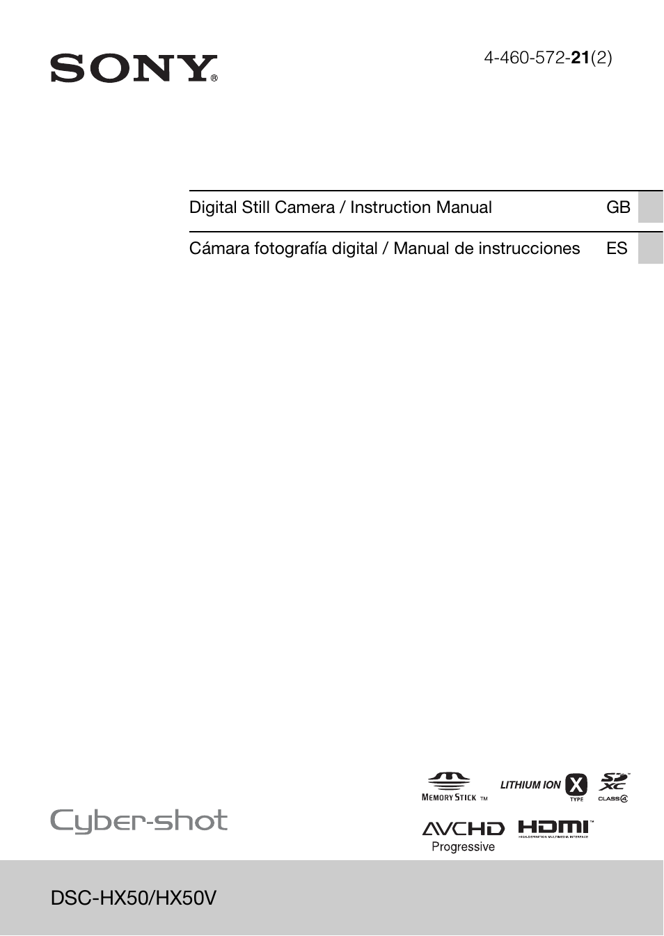 Sony DSC-HX50V User Manual | 72 pages