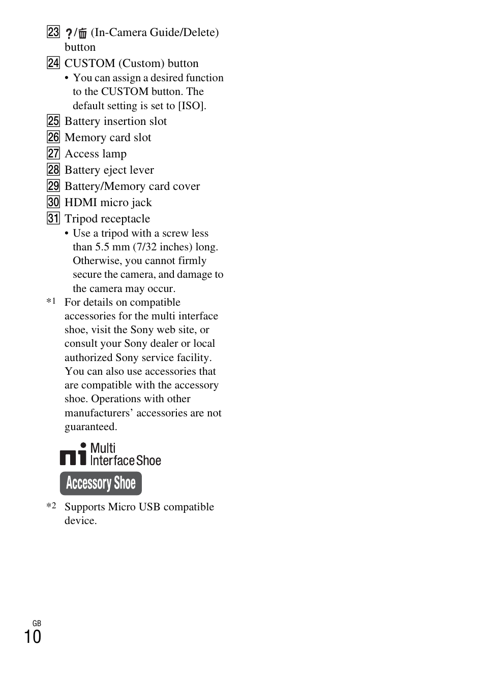 Sony DSC-HX50V User Manual | Page 10 / 72