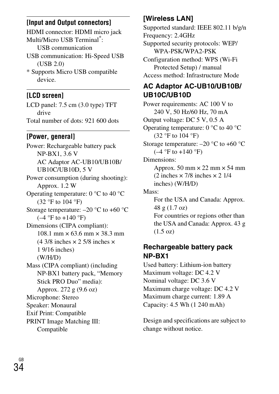 Sony DSC-HX50V User Manual | Page 34 / 72
