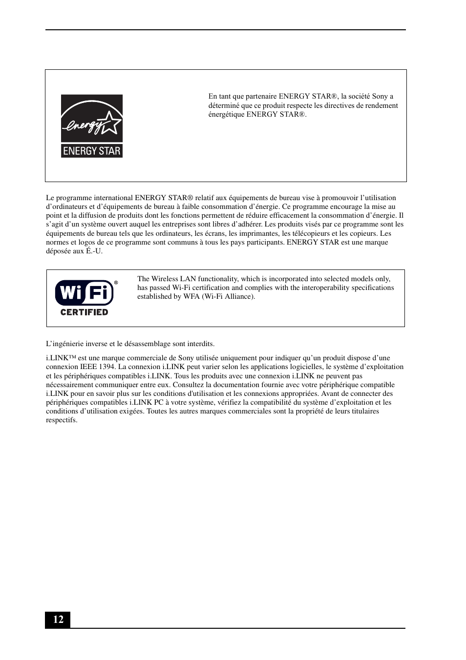 Sony VGN-FS8900P User Manual | Page 12 / 24