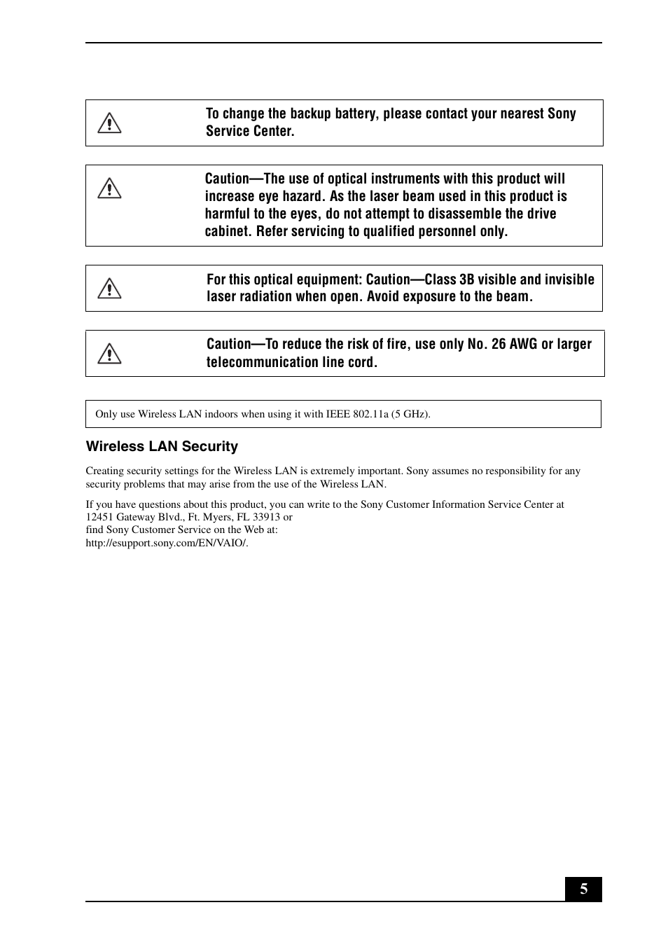 Sony VGN-FS8900P User Manual | Page 5 / 24