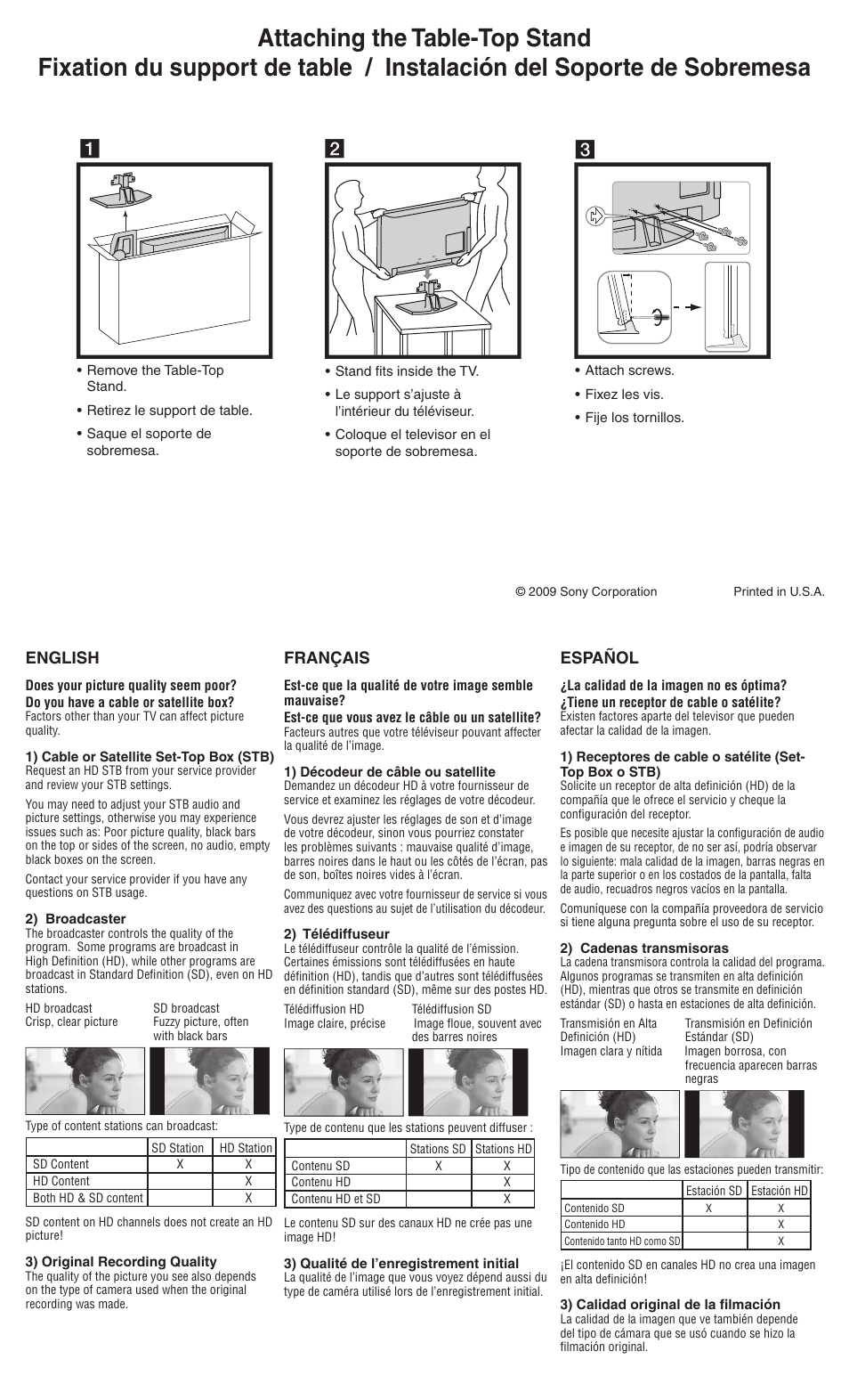 Sony KDL-40VL160 User Manual | 2 pages