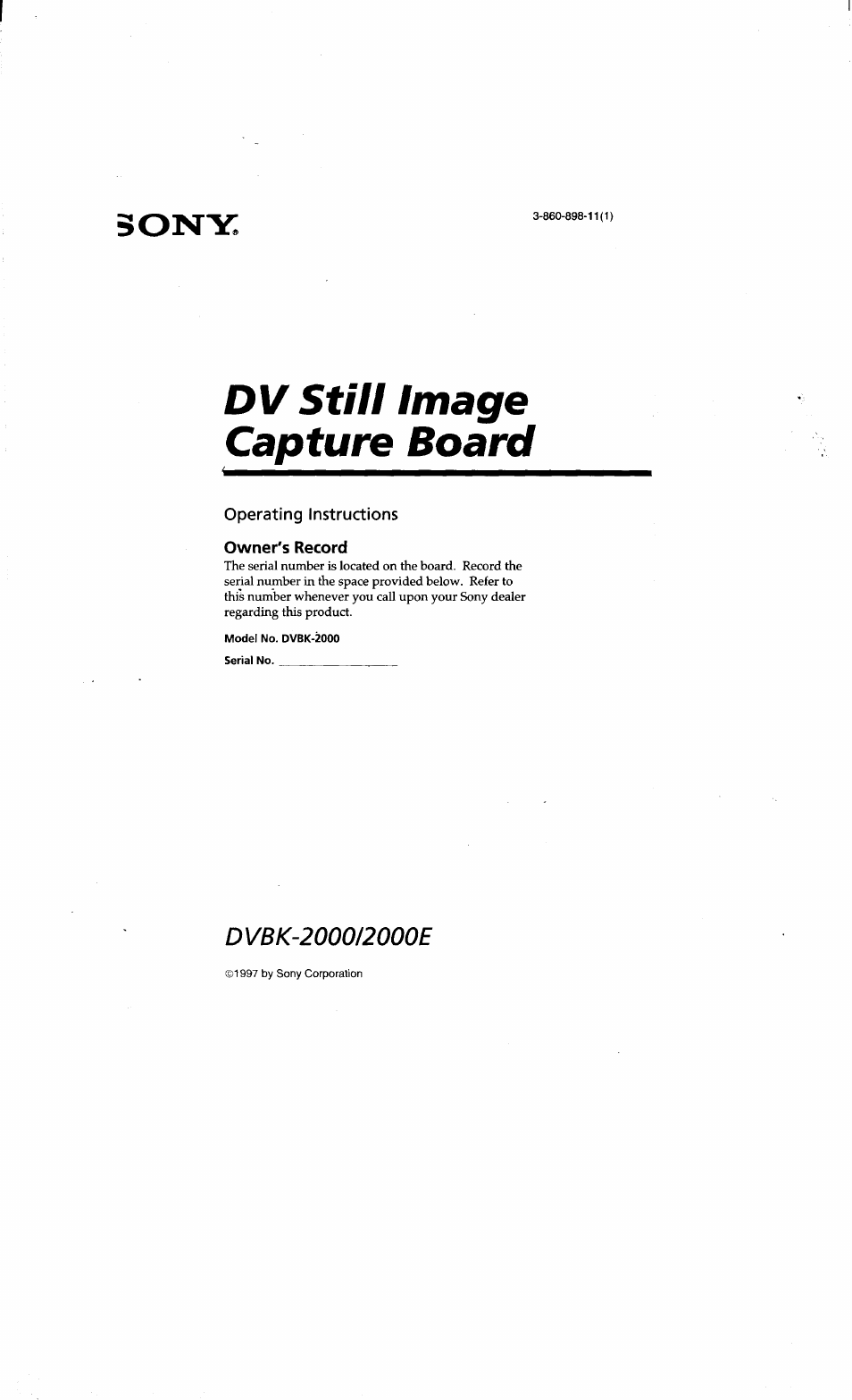 Sony DVBK-2000 User Manual | 87 pages