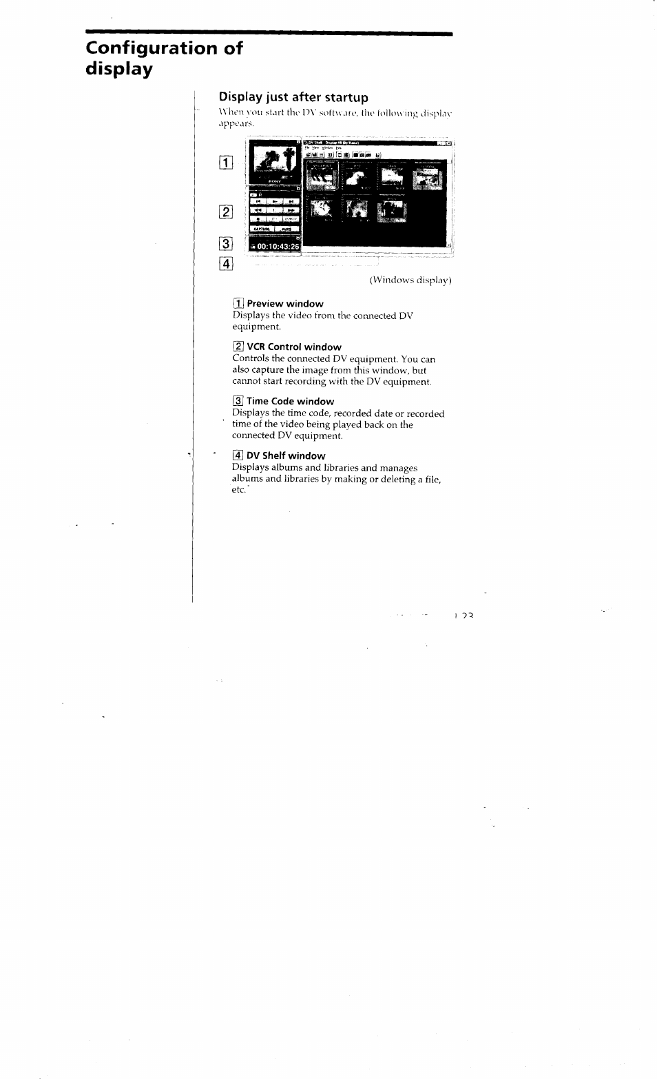 Configuration of display | Sony DVBK-2000 User Manual | Page 22 / 87