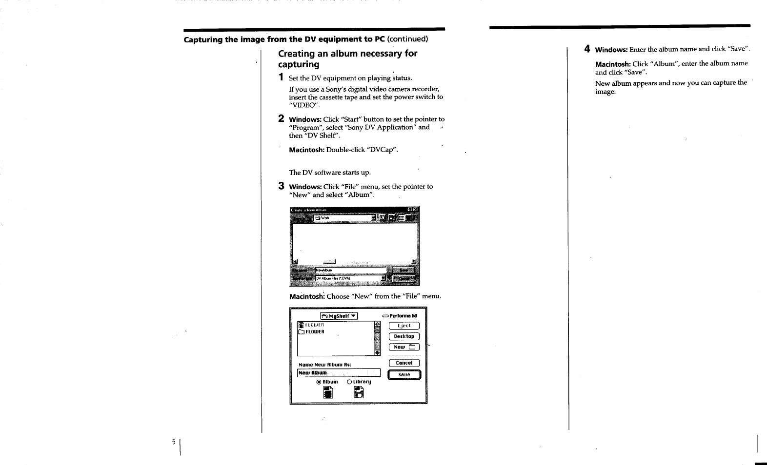 Creating an album necessary for capturing | Sony DVBK-2000 User Manual | Page 29 / 87