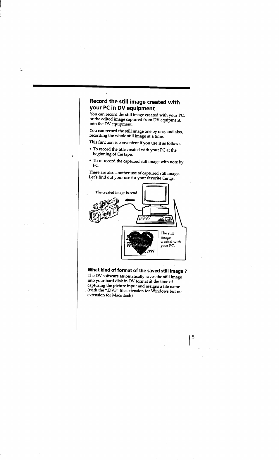 What kind of format of the saved still image | Sony DVBK-2000 User Manual | Page 5 / 87