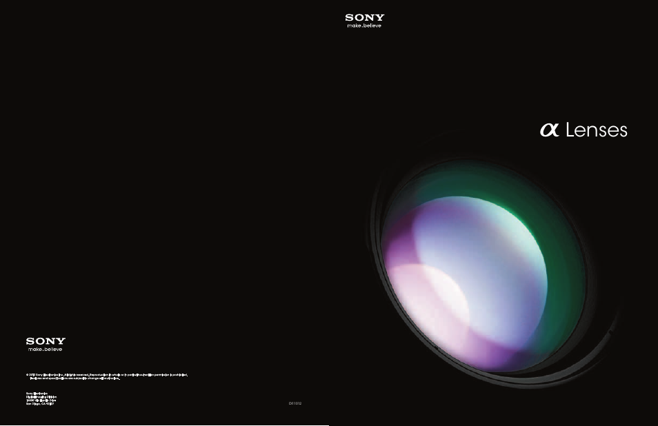 Sony a Lenses User Manual | 37 pages