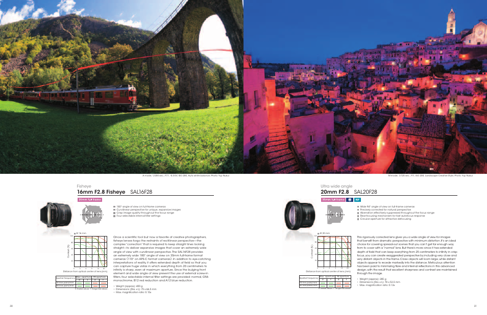 Fisheye, Ultra wide angle | Sony a Lenses User Manual | Page 16 / 37