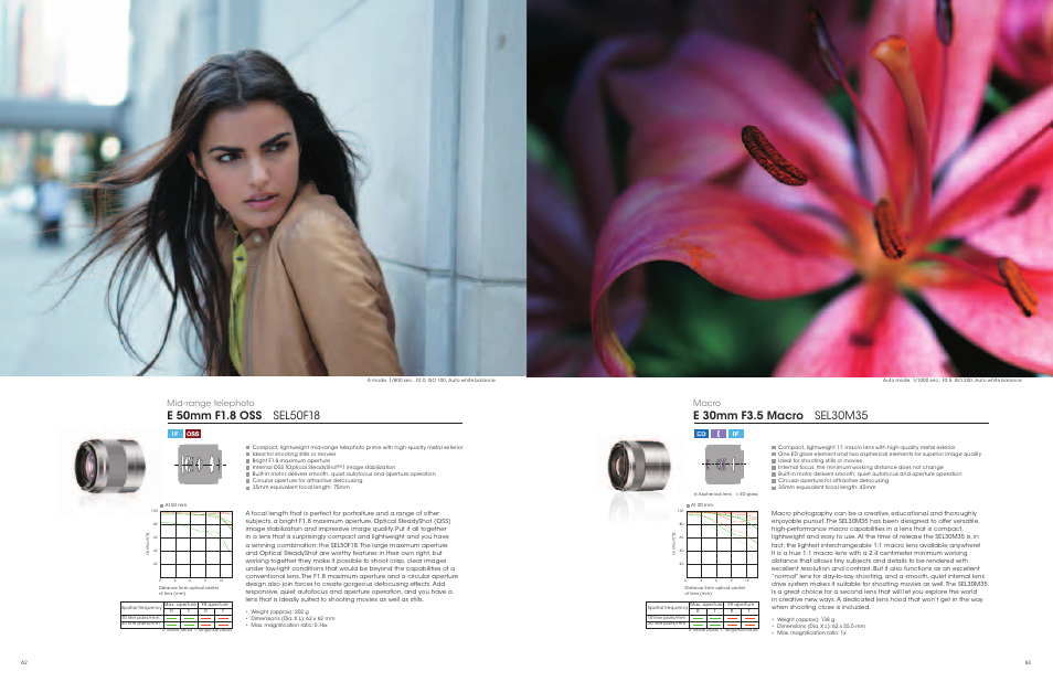 Macro, Mid-range telephoto | Sony a Lenses User Manual | Page 32 / 37
