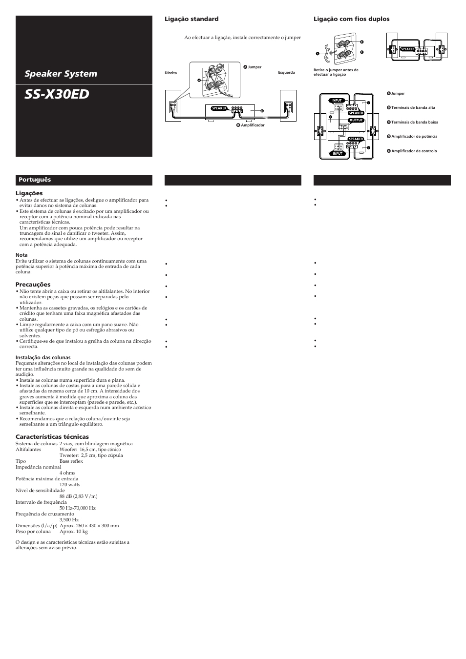 Ss-x30ed, Speaker system | Sony SS-X30ED User Manual | Page 2 / 2