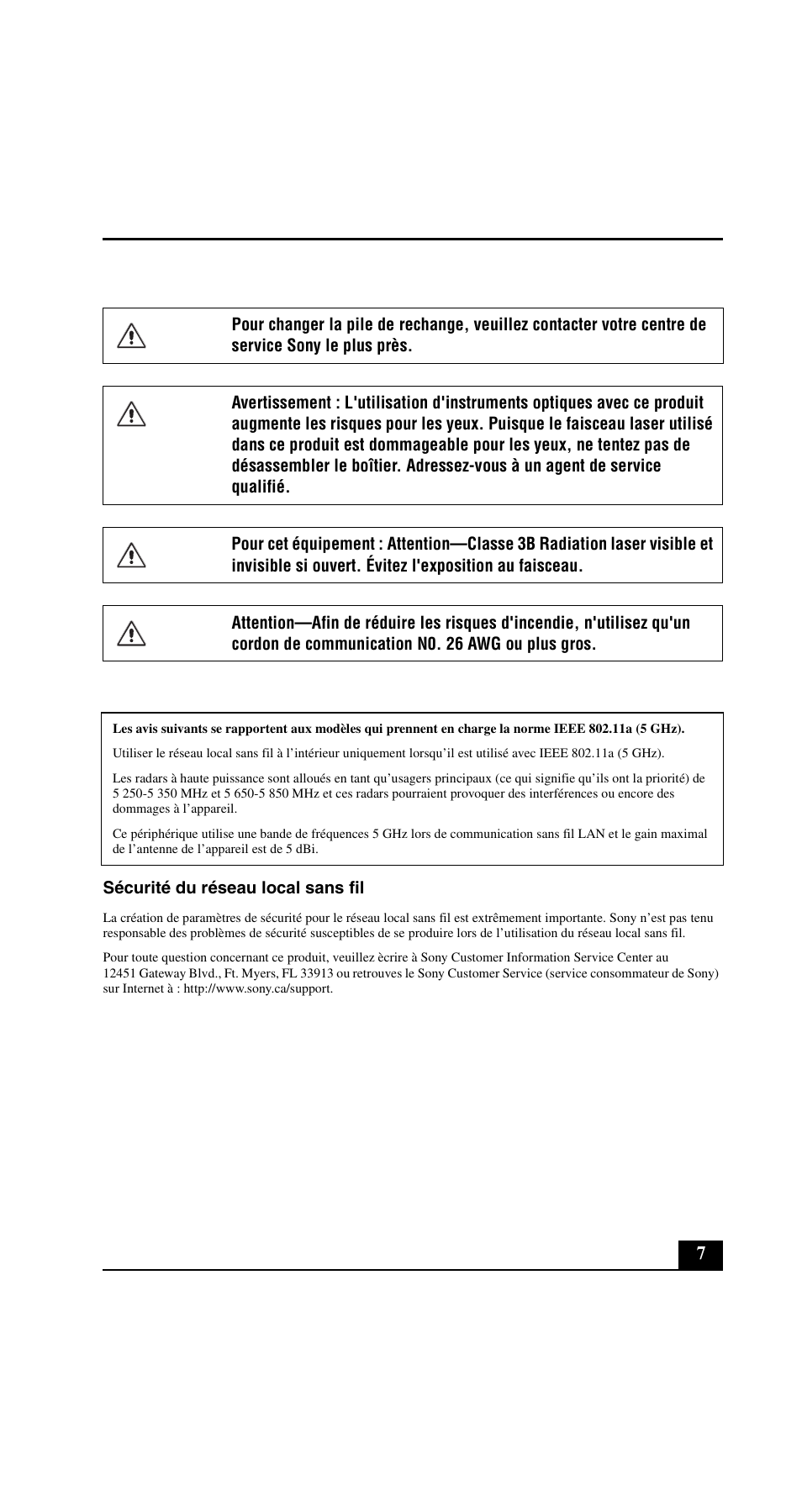 Sony VGN-FE890N User Manual | Page 7 / 20