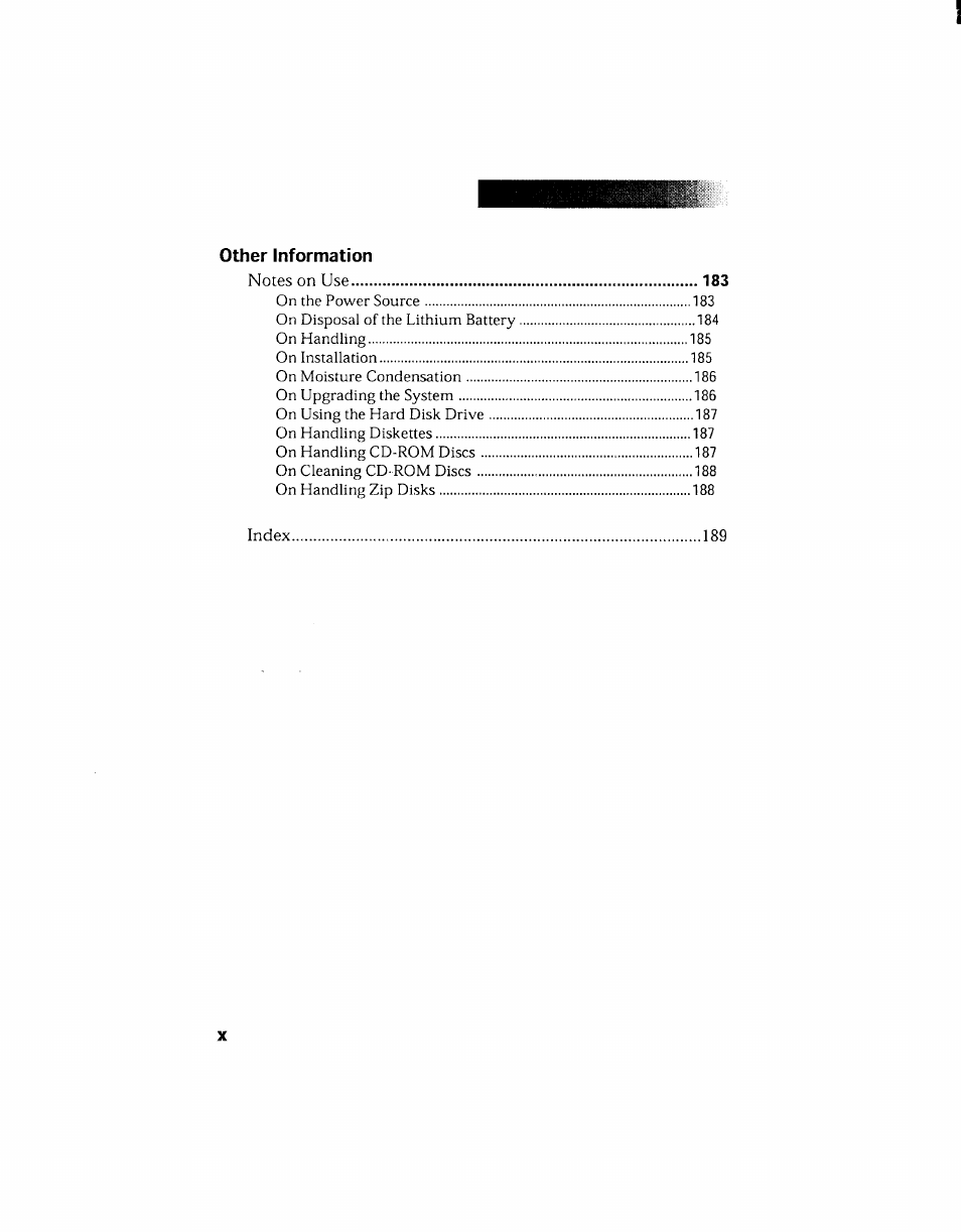 Other information | Sony PCV-130 User Manual | Page 10 / 203