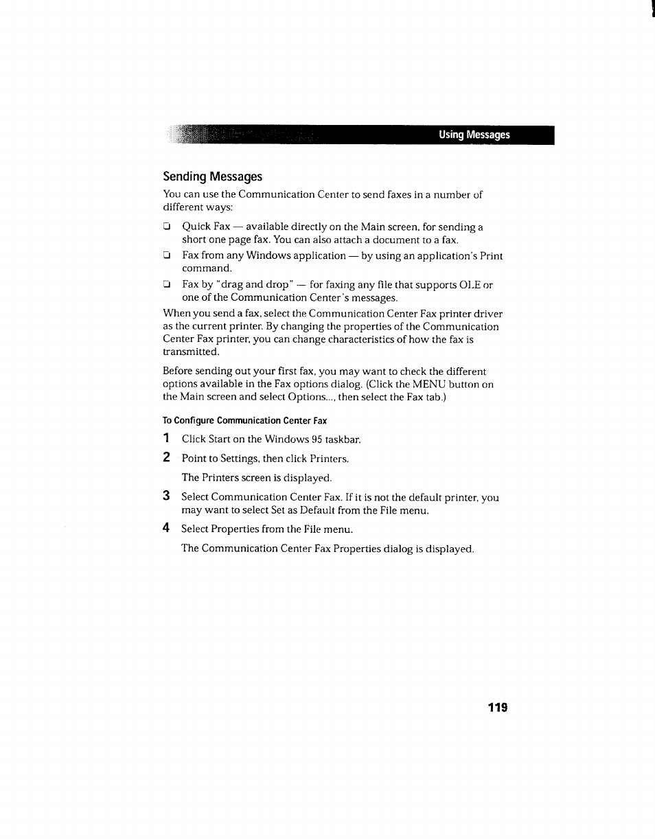 Sending messages | Sony PCV-130 User Manual | Page 123 / 203