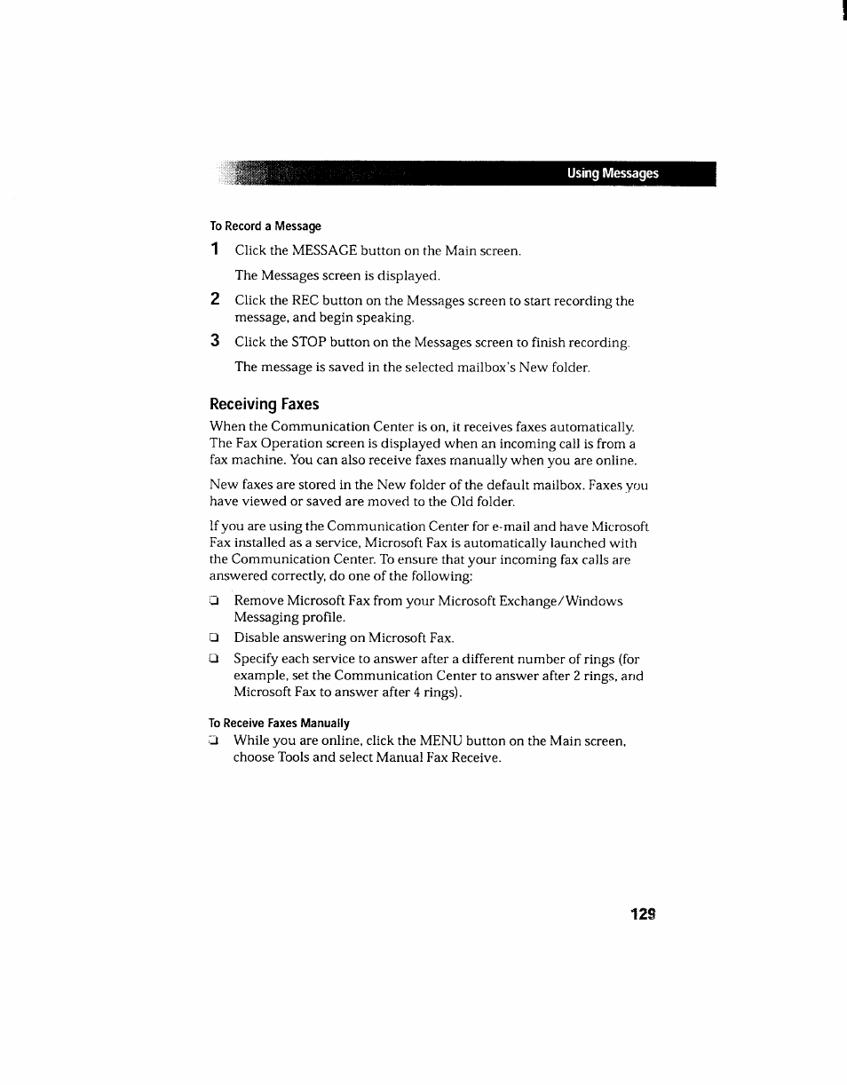 Receiving faxes | Sony PCV-130 User Manual | Page 133 / 203