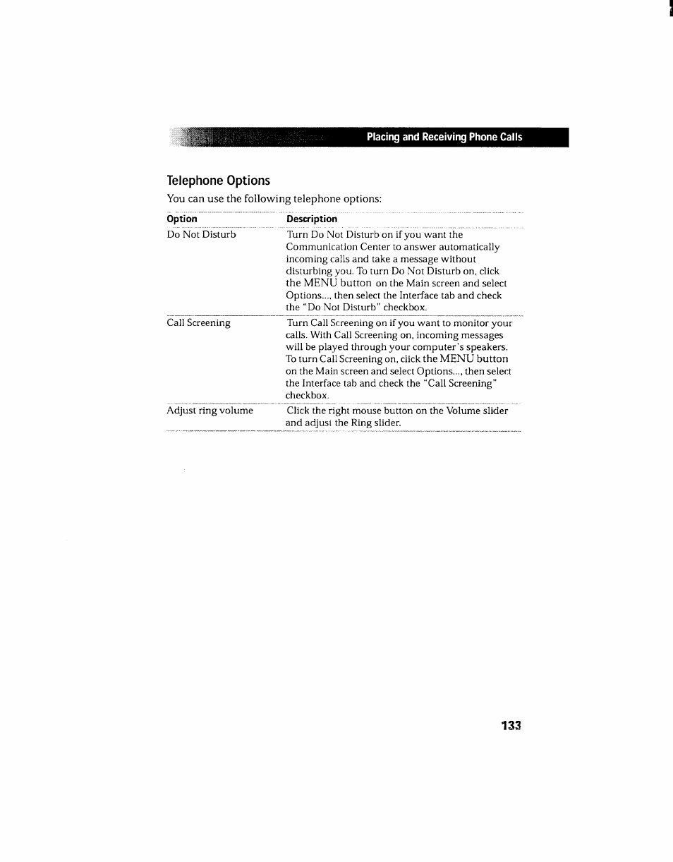 Telephone options | Sony PCV-130 User Manual | Page 137 / 203