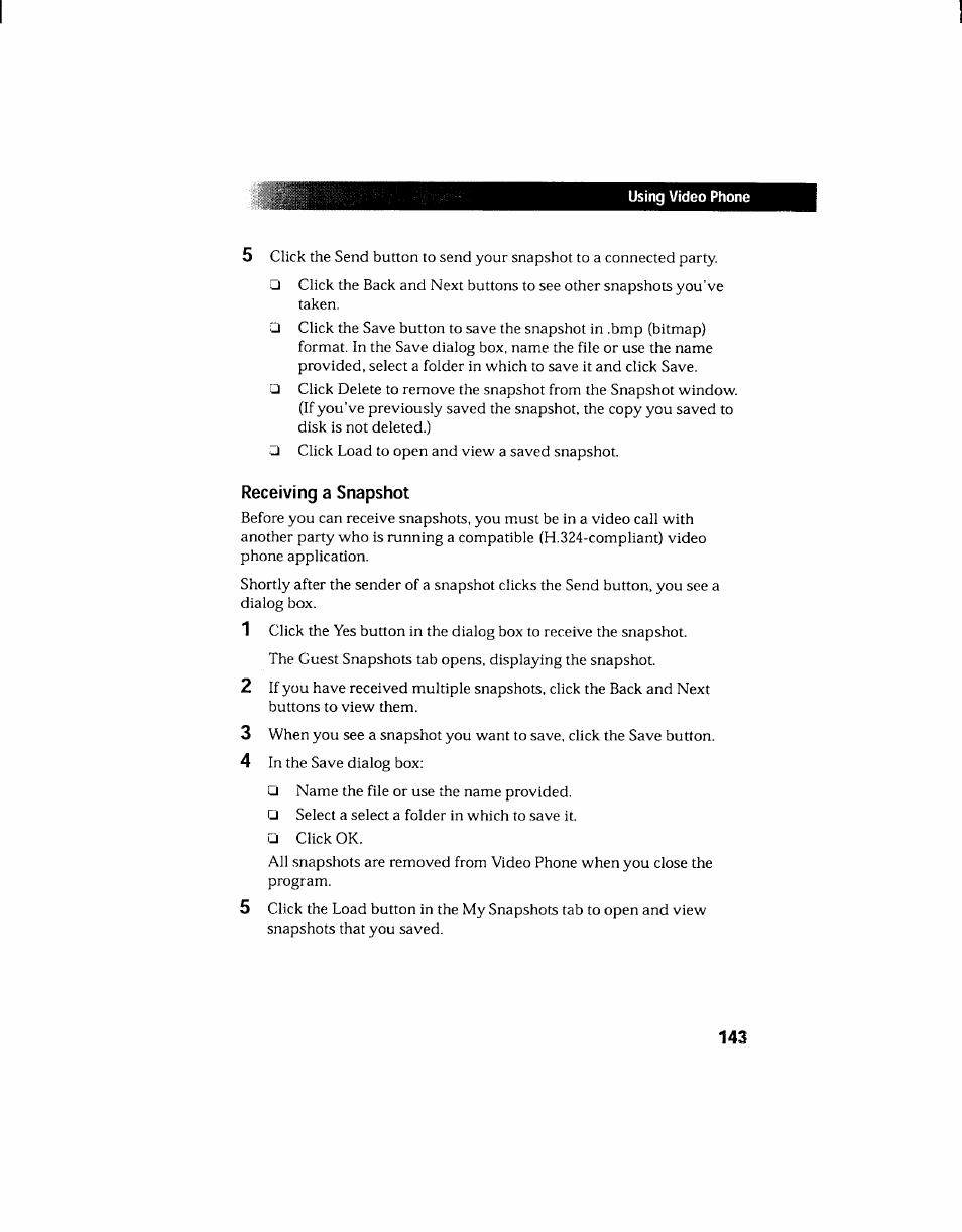 Receiving a snapshot | Sony PCV-130 User Manual | Page 147 / 203