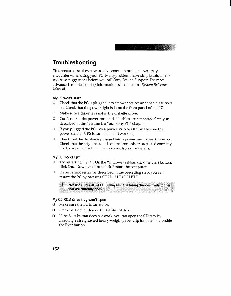 Troubleshooting | Sony PCV-130 User Manual | Page 156 / 203