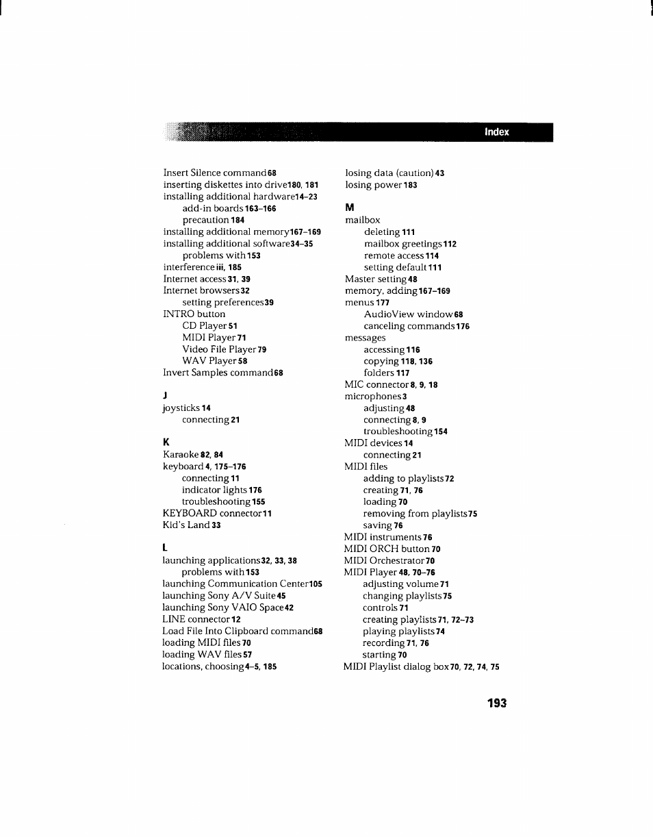 Sony PCV-130 User Manual | Page 197 / 203