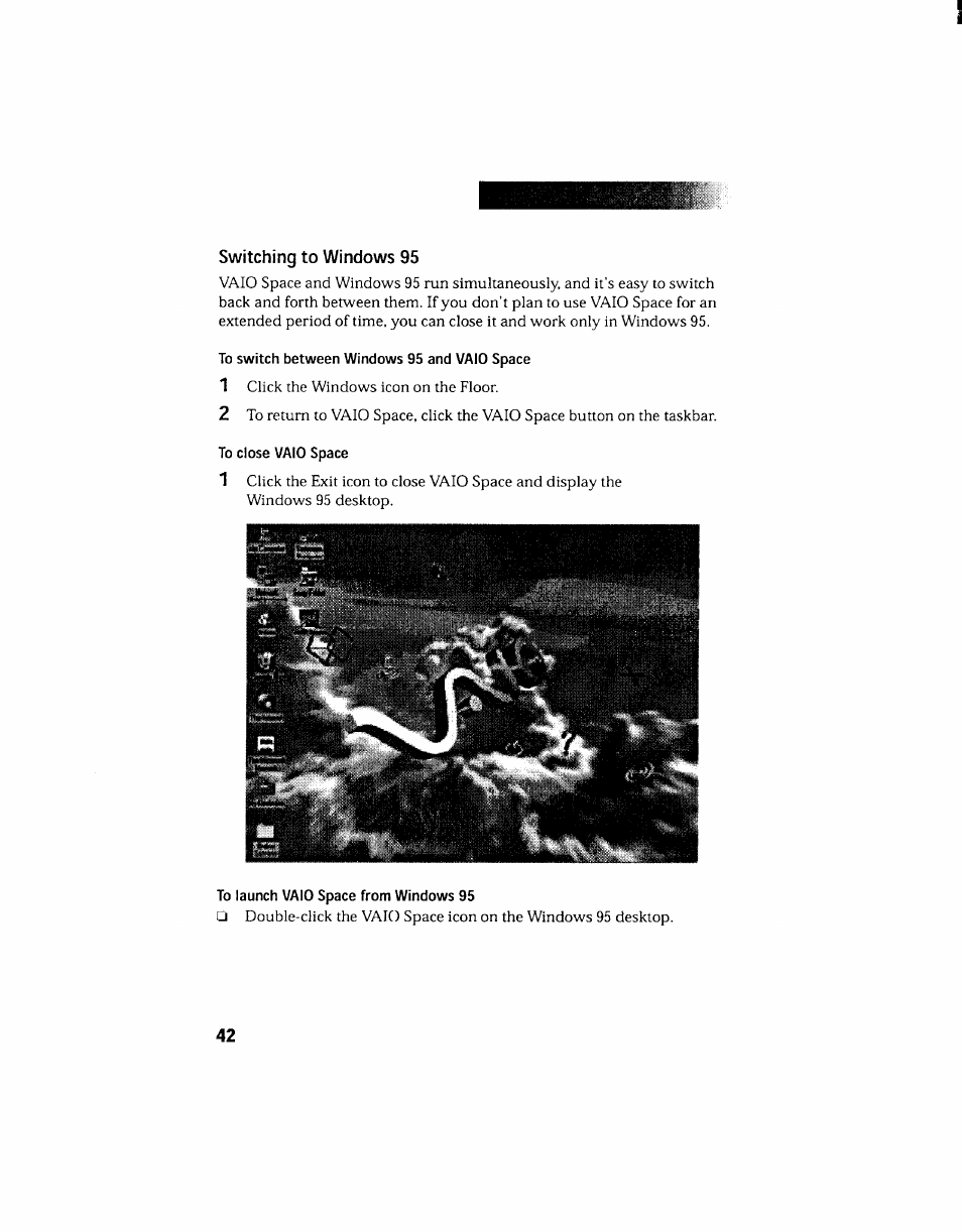 Switching to windows 95 | Sony PCV-130 User Manual | Page 46 / 203