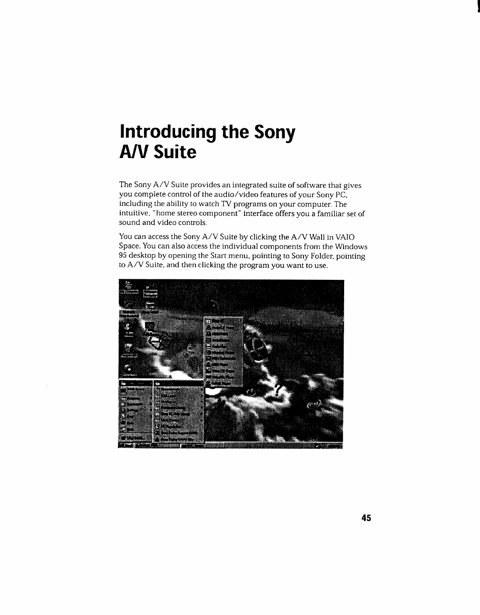 Introducing the sony aa/ suite | Sony PCV-130 User Manual | Page 49 / 203