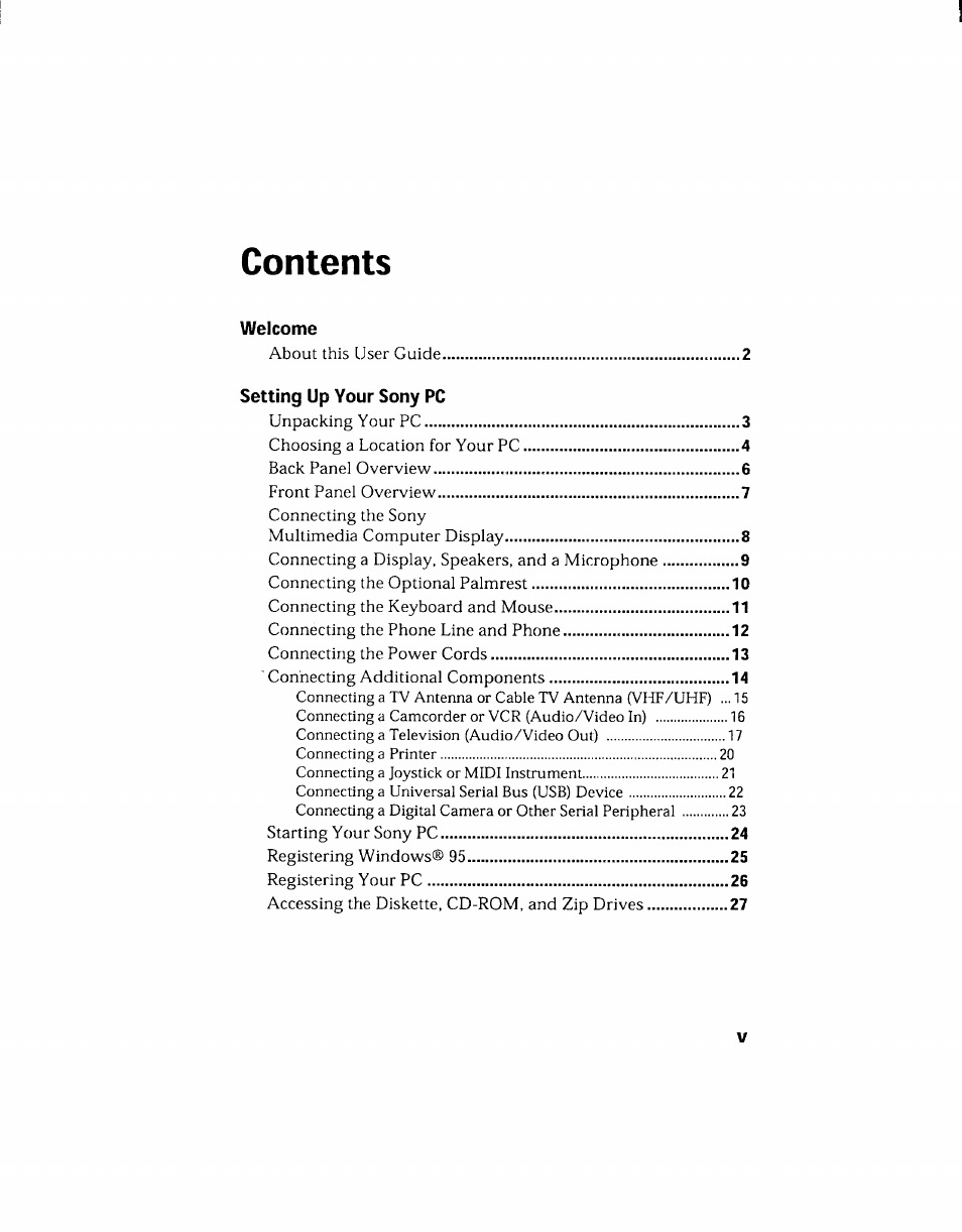 Sony PCV-130 User Manual | Page 5 / 203